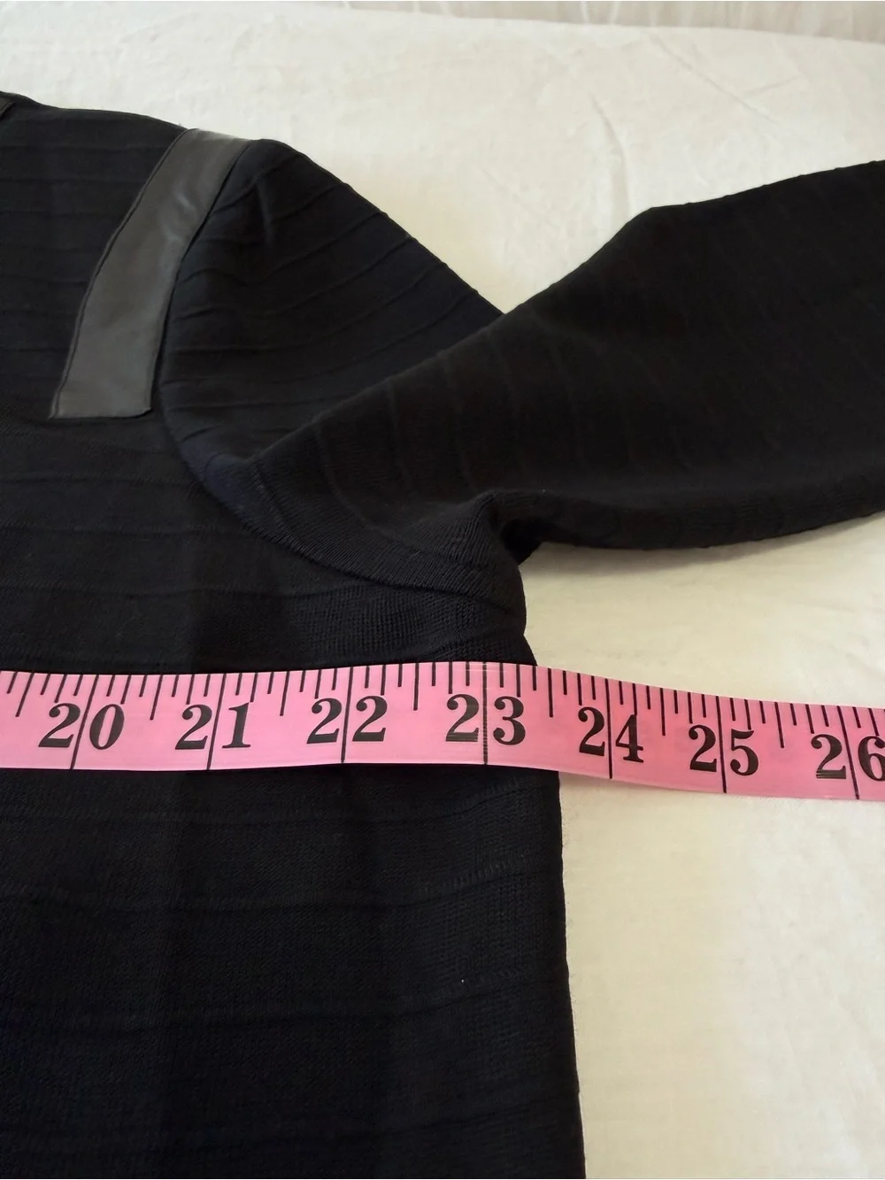 Ming Wang | SZ L | Black Long Line Cardigan Lightweight | Faux Leather Trim NWT
